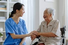 Physician meeting with senior patient at home