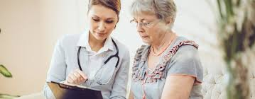 Doctor reviewing care plan with senior patient